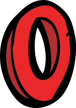 Bir insan tarafından çizilmiş O harfi.