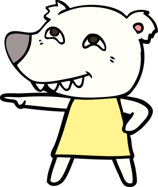 Bir insan tarafından çizilmiş kutup ayısı karikatürü