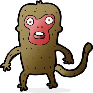 Bir insan tarafından çizilmiş çizgi maymun.