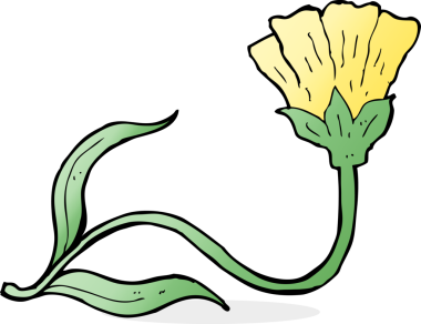 Bir insan tarafından çizilmiş karikatür çiçeği