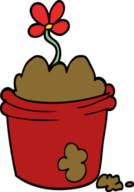 Bir insan tarafından çizilmiş karalama saksısı.