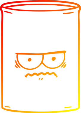 Bir insan tarafından çizilmiş karikatür petrol varilinin sıcak gradyan çizimi