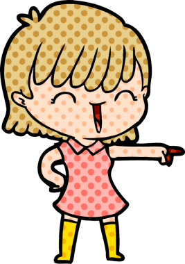 Bir insan tarafından çizilmiş karikatür kadın.