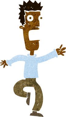 Bir insan tarafından çizilmiş çığlık atan adam çizgi filmi.