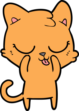 Bir insan tarafından çizilmiş çizgi film kedisi.