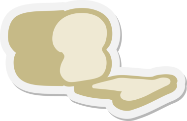 Bir insan tarafından çizilmiş dilimlenmiş ekmek etiketi.