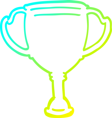 Bir insan tarafından çizilmiş bir çizgi film spor kupası çizimi.