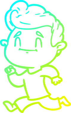 Bir insan tarafından çizilmiş mutlu bir çizgi film karakterinin soğuk çizgi çizimi.