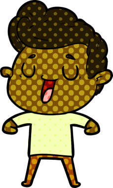 Bir insan tarafından çizilmiş mutlu çizgi film adamı.