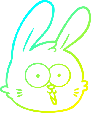 Bir insan tarafından çizilmiş karikatür tavşan yüzü çizimi.