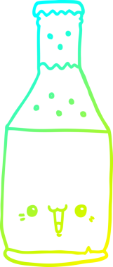 Bir insan tarafından çizilmiş bira şişesinin soğuk gradyan çizgisi.