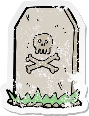 Bir insan tarafından çizilmiş ürkütücü bir karikatürün gerilimli çıkartması.