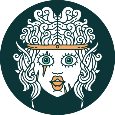 Bir insan tarafından çizilmiş barbar elf karakteri simgesi