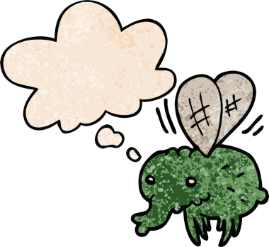 Bir insan tarafından çizilmiş grunge desenli düşünce baloncuğu ile çizgi film uçar