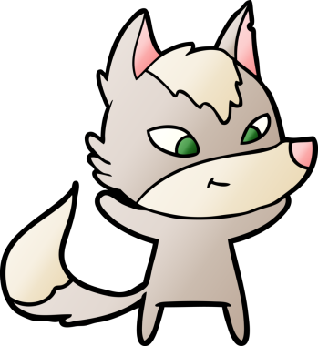 Bir insan tarafından çizilmiş dost canlısı bir kurt.