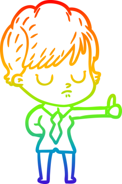 gökkuşağı gradyan çizimi bir insan tarafından çizilmiş bir karikatür kadın