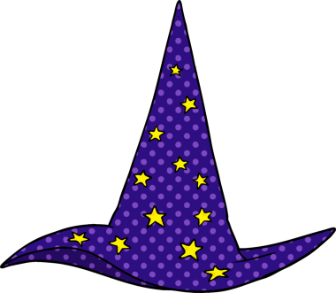 bir insan tarafından çizilmiş bir sihirbaz şapkası.