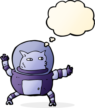 Bir insan tarafından çizilmiş düşünce kabarcığı olan bir uzaylı çizgi filmi.