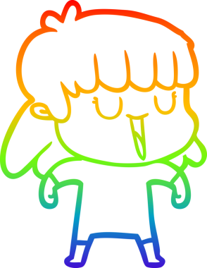 gökkuşağı gradyan çizimi bir insan tarafından çizilmiş bir karikatür kadın