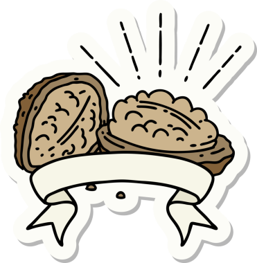 Bir insan tarafından çizilmiş dövmeli ceviz etiketi.