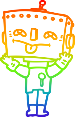 gökkuşağı gradyan çizgisi bir insan tarafından çizilmiş robot çizgi