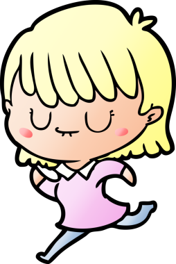 Bir insan tarafından çizilmiş karikatür kadın.