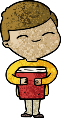 Bir insan tarafından çizilmiş gülümseyen çocuk.