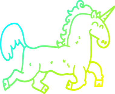 Bir insan tarafından çizilen tek boynuzlu atın soğuk gradyan çizimi