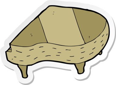 Bir insan tarafından çizilmiş bir karikatür piyanosunun çıkartması.