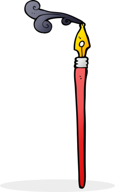 Bir insan tarafından çizilmiş mürekkep kalemi.