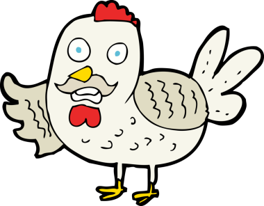 bir insan tarafından çizilmiş yaşlı horoz çizgi filmi