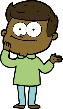 Bir insan tarafından çizilmiş mutlu bir adam.