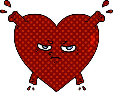 Bir insan tarafından çizilmiş karikatür kalp.