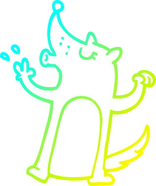 Bir insan tarafından çizilen uluyan kurdun soğuk çizgi çizimi.