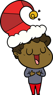 Bir insan tarafından çizilmiş gülen karikatür adam.