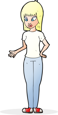 Bir insan tarafından çizilmiş bir karikatür kadın.