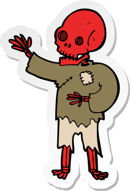 Bir insan tarafından çizilmiş bir iskeletin çıkartması.