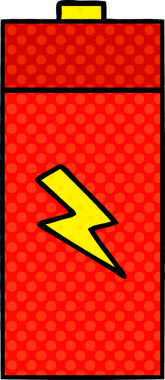 Bir insan tarafından çizilmiş bir elektrik bataryasının çizgi roman tarzı