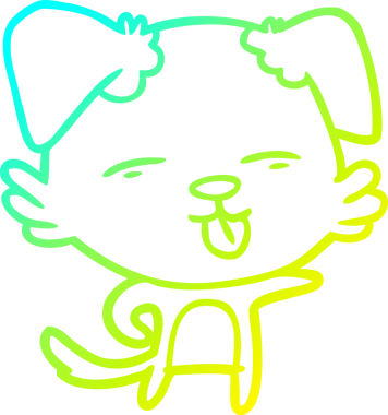 Bir insan tarafından çizilmiş bir çizgi film köpeğinin soğuk çizgi çizimi.