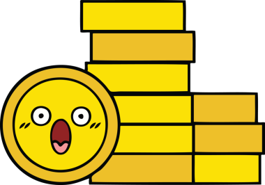 Bir insan tarafından çizilmiş sevimli bozuk para karikatürü.