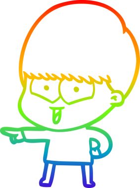 gökkuşağı gradyan çizgi çizimi bir insan tarafından çizilmiş mutlu bir çocuk