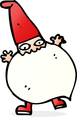 bir insan tarafından çizilmiş küçük bir Noel Baba çizgi filmi