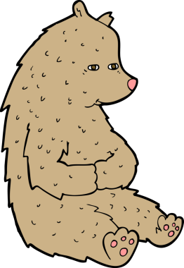 Bir insan tarafından çizilmiş sevimli çizgi film ayısı.