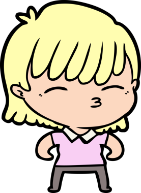 Bir insan tarafından çizilmiş karikatür kadın.