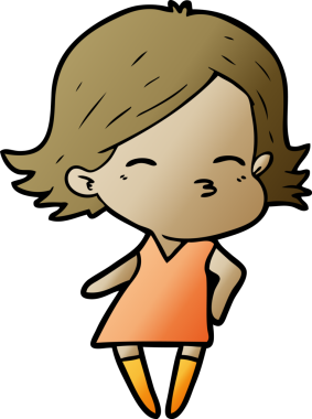 Bir insan tarafından çizilmiş karikatür kadın.