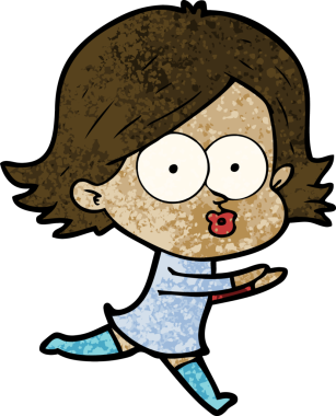 Çizgi film kızı somurtuyor bir insan tarafından