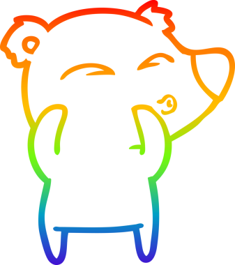 gökkuşağı gradyan çizgi çizimi bir insan tarafından çizilmiş bir karikatür ıslık ayı