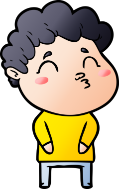 Çizgi film adamı somurtuyor Bir insan tarafından çizilmiş