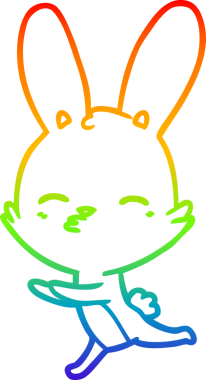 gökkuşağı gradyan çizimi bir insan tarafından çizilmiş meraklı tavşan çizgi filmi