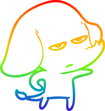 gökkuşağı gradyan çizimi bir insan tarafından çizilmiş bir karikatür fili